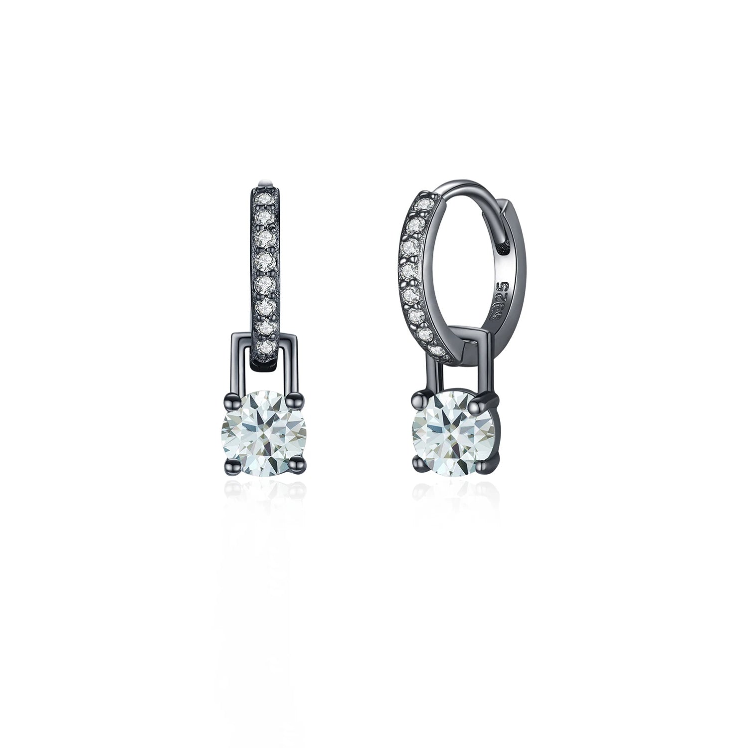 0.5CT moissanite earrings styled as hoop earrings for women in 925 silver