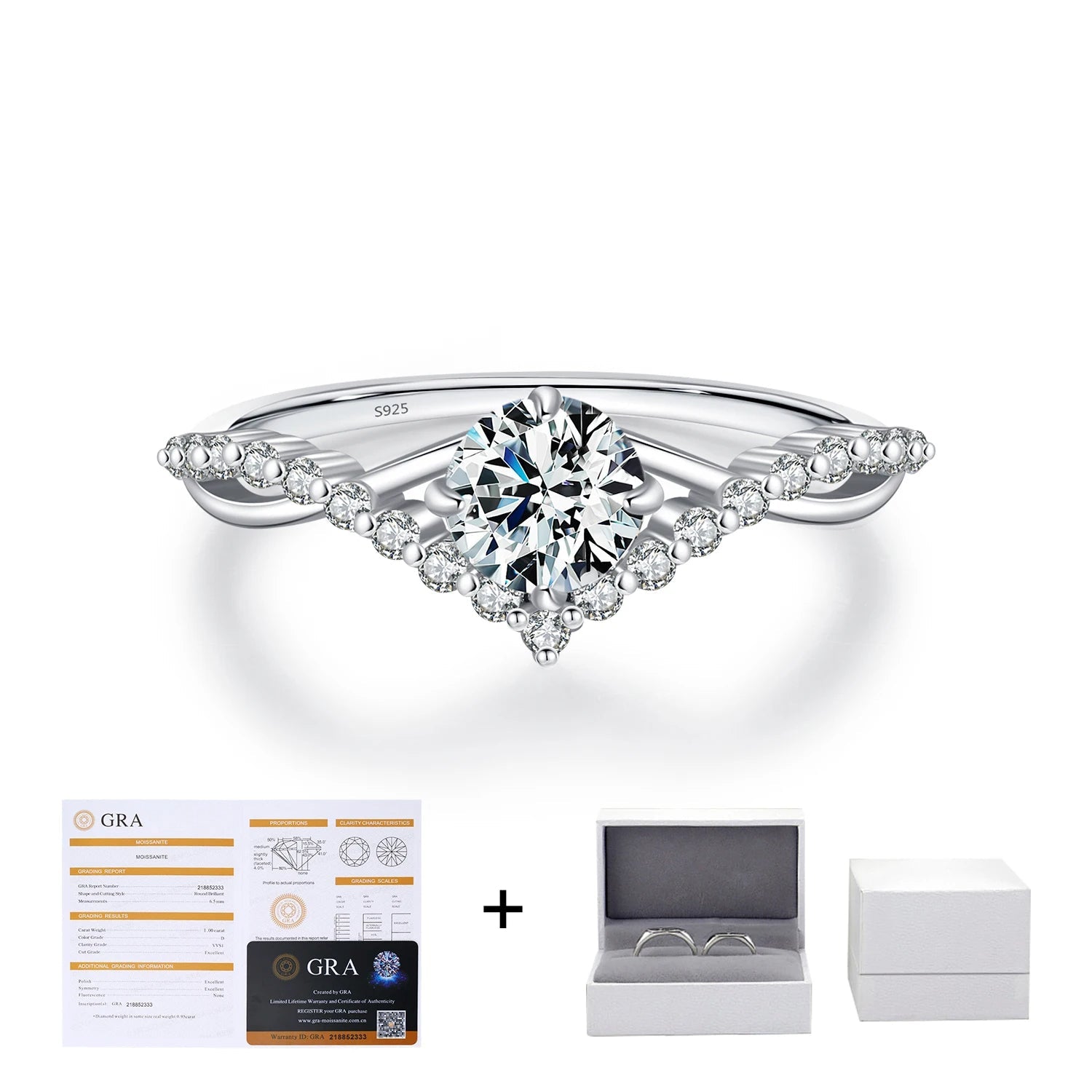 Moissanite jewelry rings look paired with a smooth silver finish