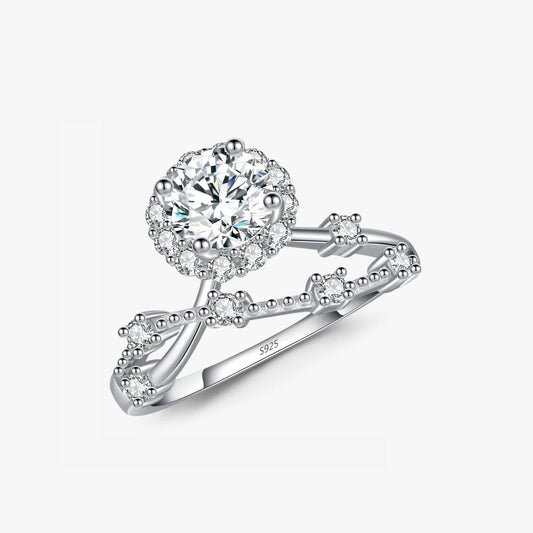 Crown Halo Moissanite Wedding Ring